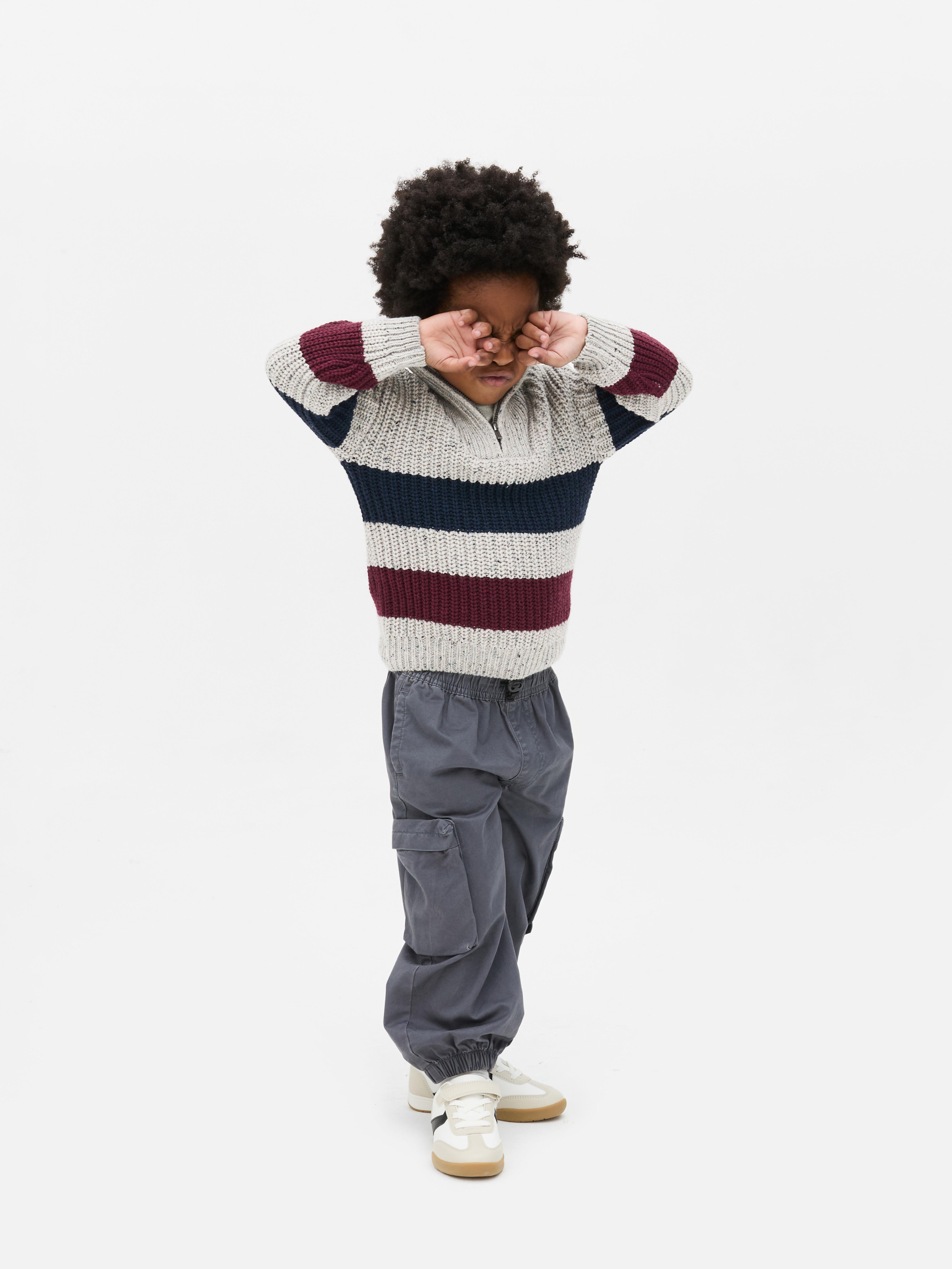 1.5-8yrs | Quarter-Zip Funnel Neck Sweater