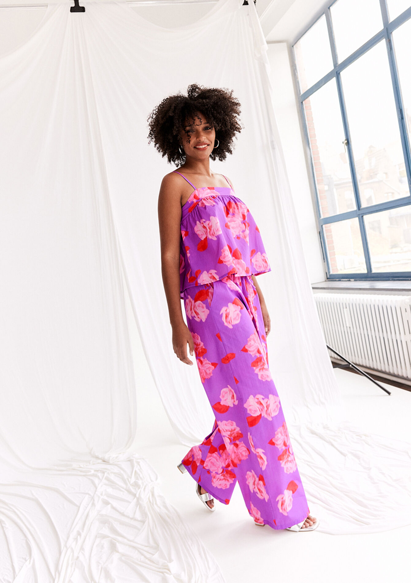 Broek met bloemenprint