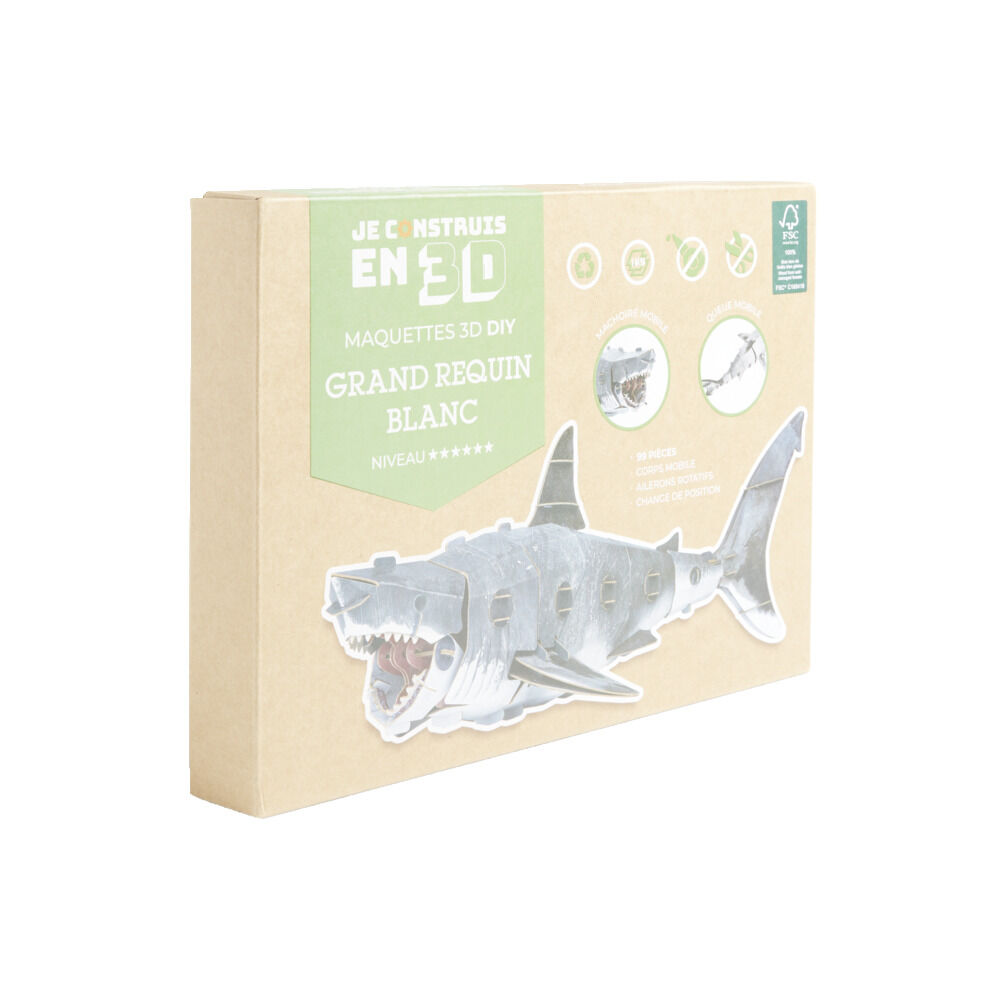 Maquette 3D requin enfant 99 pièces 44x25xH16cm