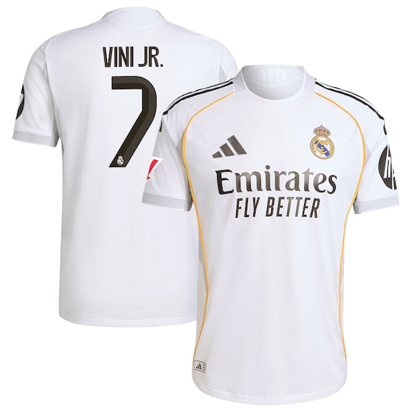 Vini Jr. Los Merengues adidas 2025/26 Home Authentic Jersey - White/Blue