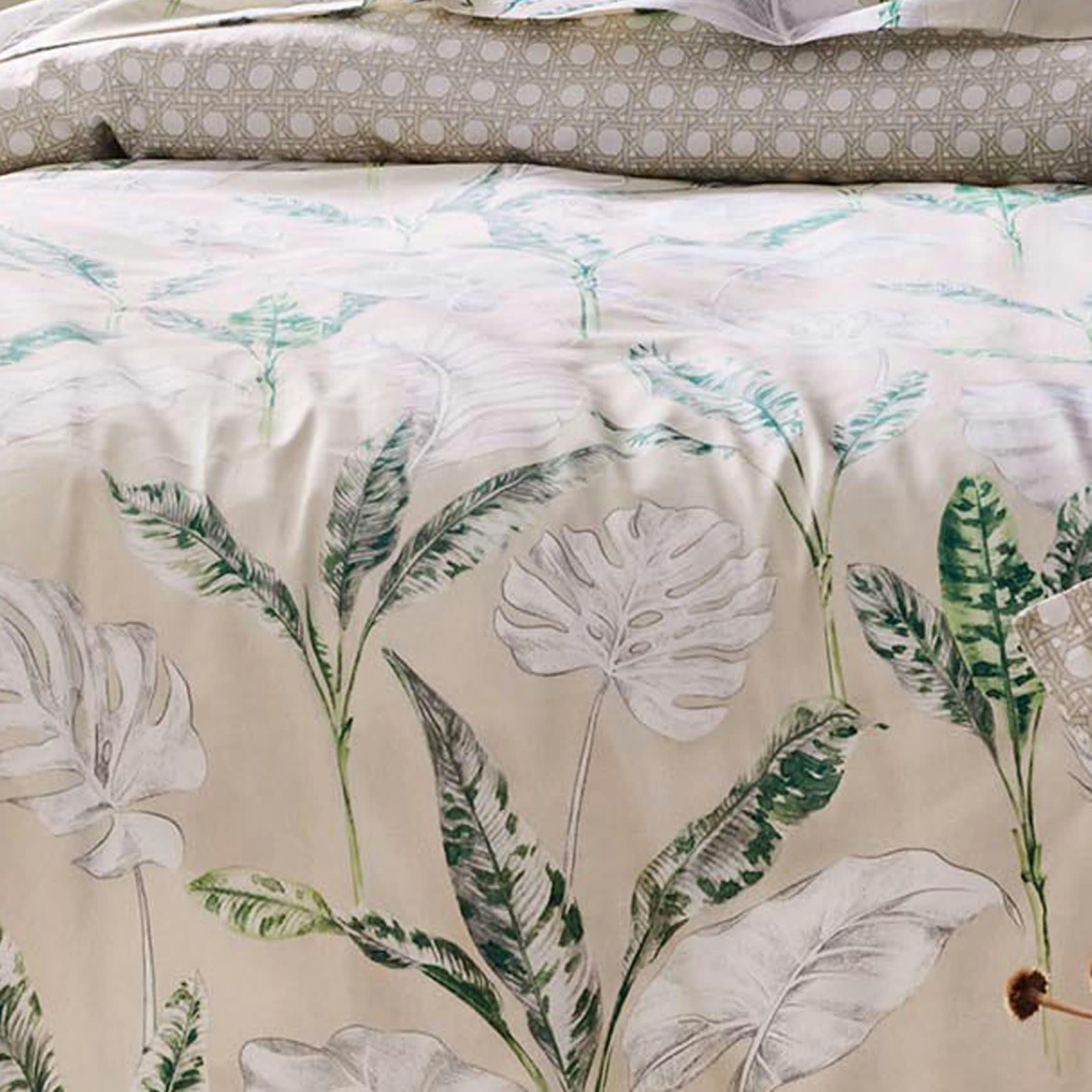 VOYAGE - Housse de couette en satin aux impressions de cannage