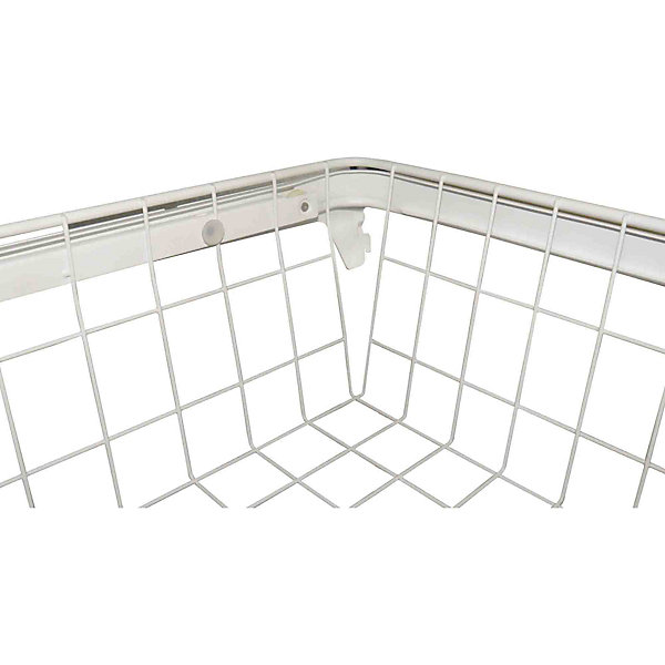 Panier coulissant filaire en acier blanc L. 66 x P. 40 cm
