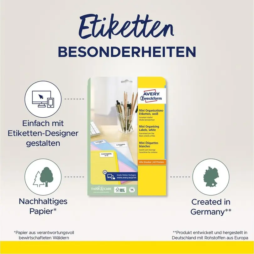 Etiketten 25er-Set Avery Zweckform