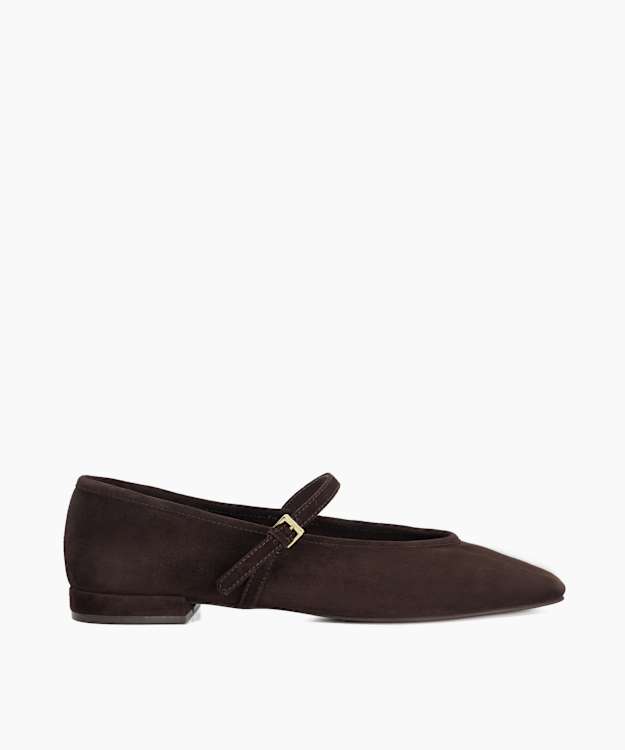 Hearthrob Brown - Leather Pointed Toe Mary Jane Ballet Flats