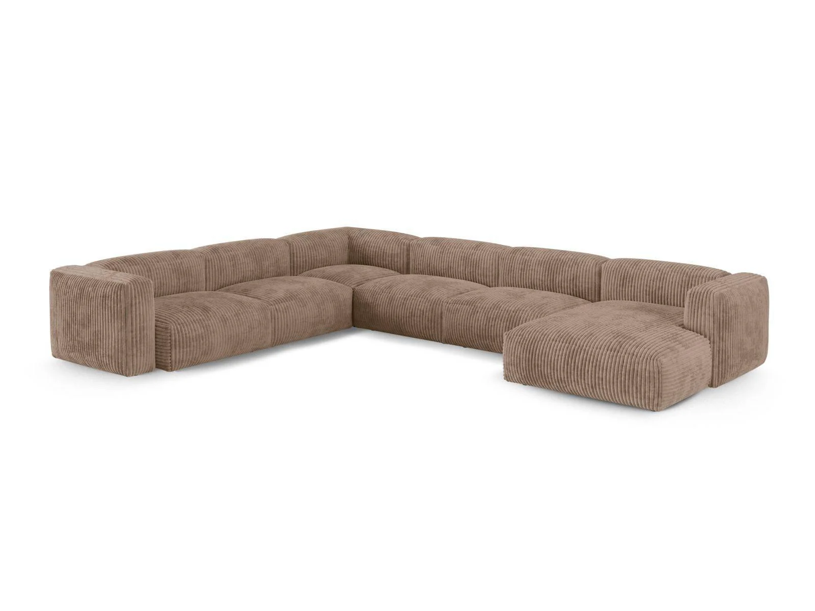 Modulaire hoekbank Martina links ribstof