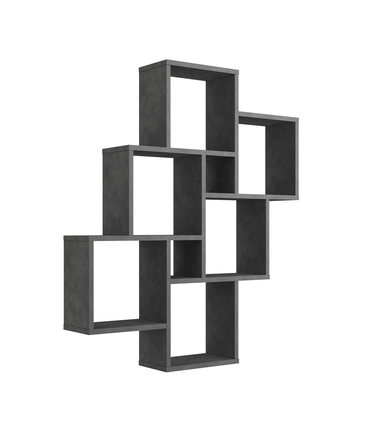 LAURIO - Étagère Murale Flottante 8 Compartiments