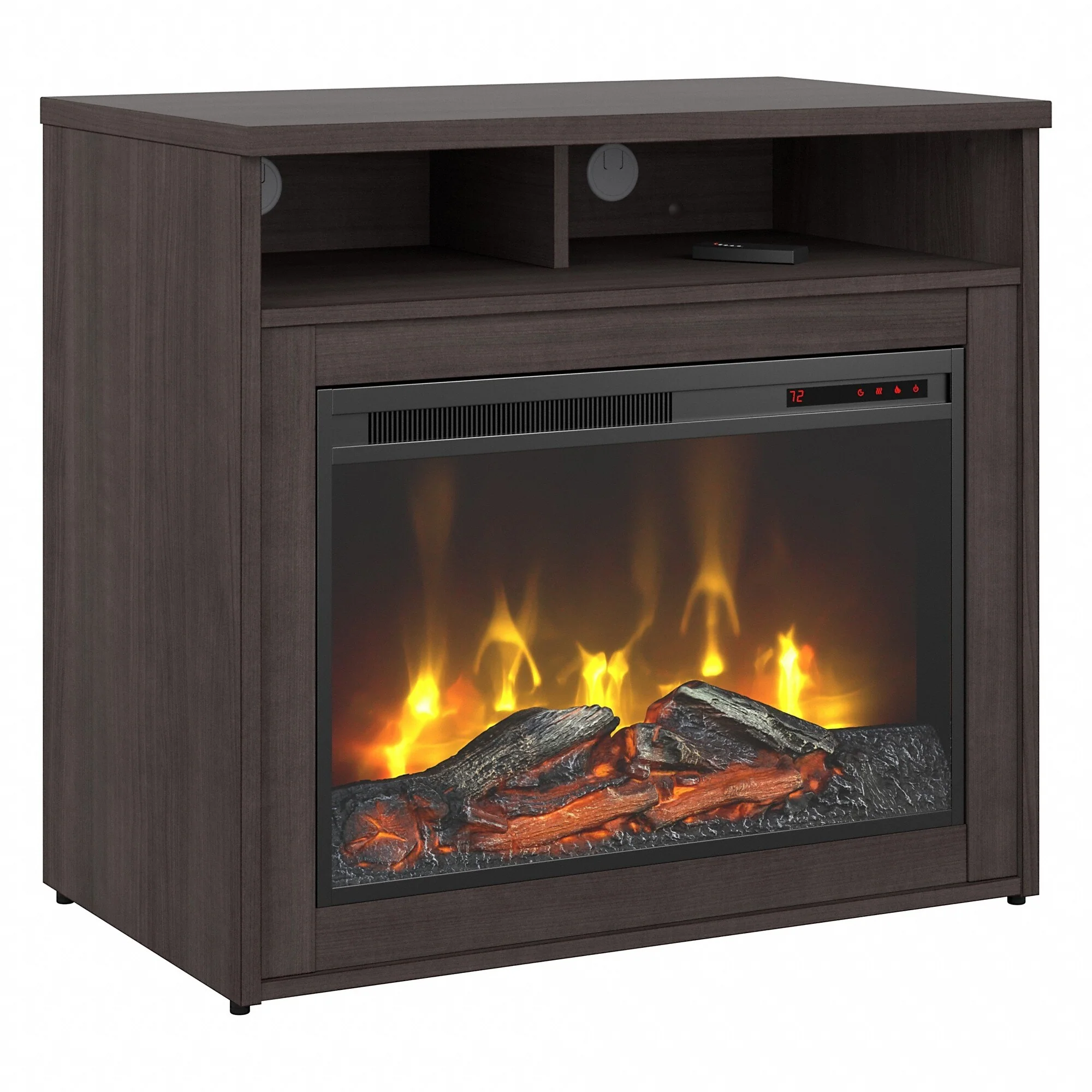 Jamestown 32W Electric Fireplace with Shelf by Bush Business Furniture