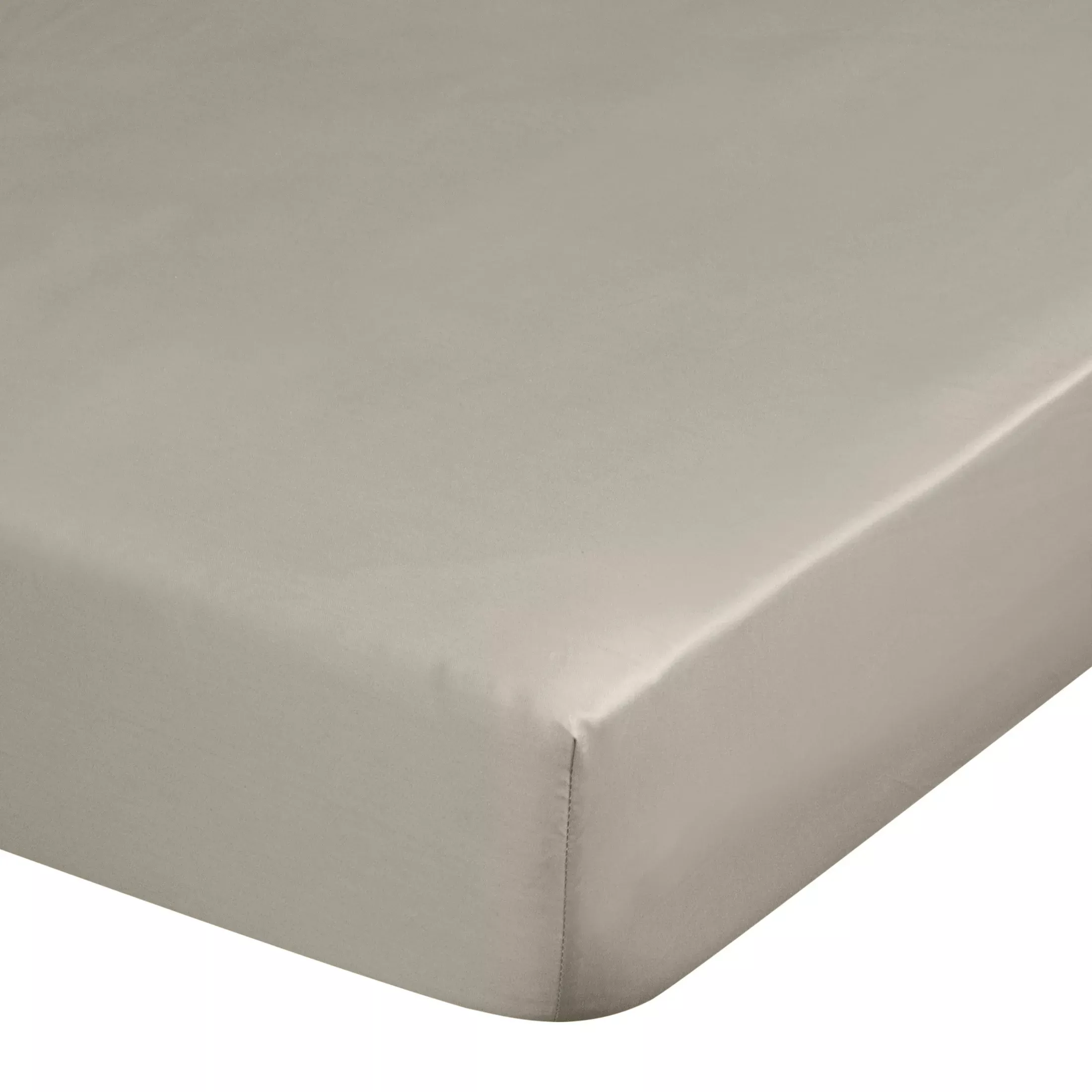 Prześcieradło z gumką 220x200 cm z satyny bawełnianej kolor szarobeżowy 125 g/m2 DINA Diva Line