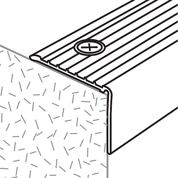 Nez de marche en aluminium décor argent foncé brossé GoodHome 35 x 25 x 900 mm