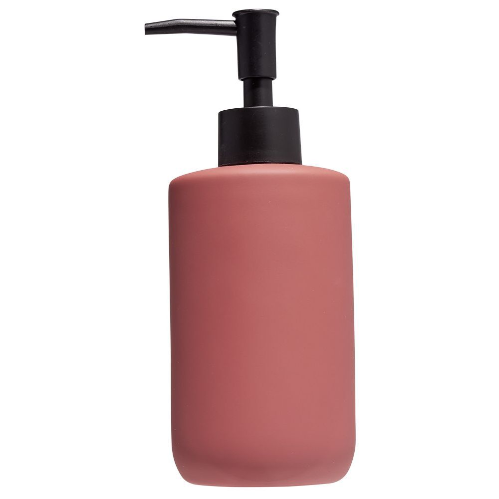 Distributeur de savon céramique rouge Ø7xH18,5cm