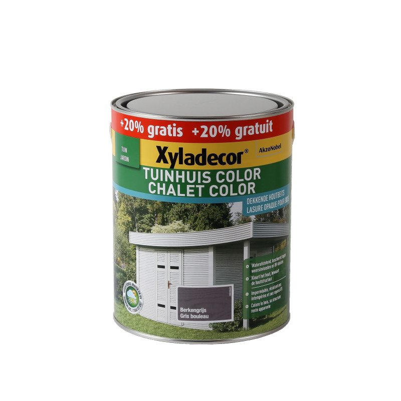 Lasure Chalet Color gris bouleau 2,5 L   0,5 L gratuit XYLADECOR