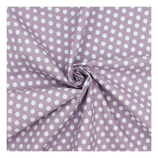 Lilac Medium Dot Cotton Fabric?by the Metre