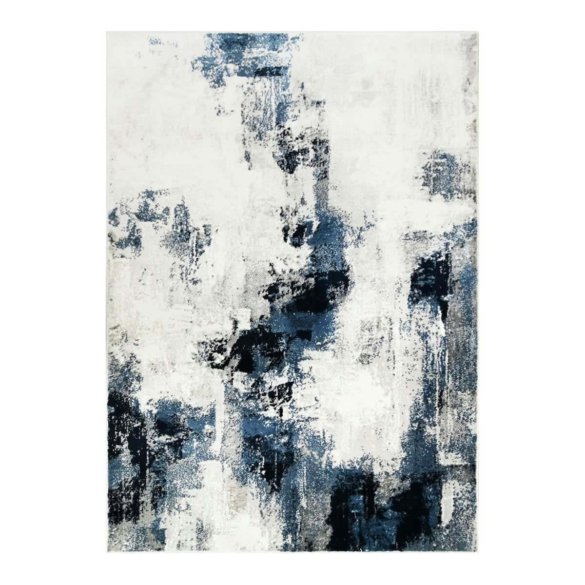 VESTALE - Tapis extra-doux motif coulée crème bleu 120x170