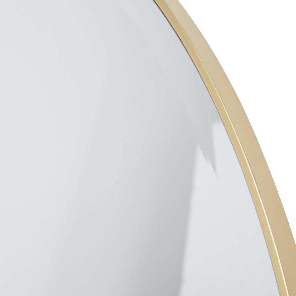 MATHIS - Miroir rond biseauté en métal doré D100