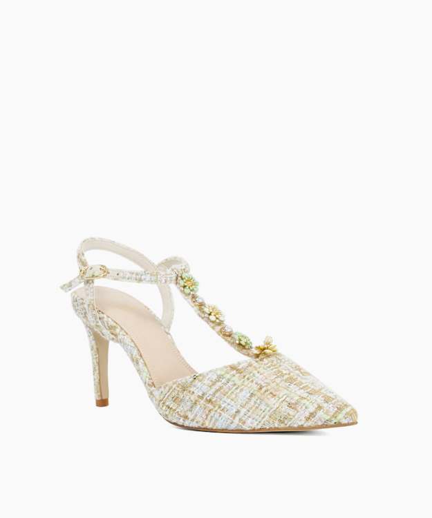 Cornelia Multi - Boucle T-Bar Embellished Open Courts