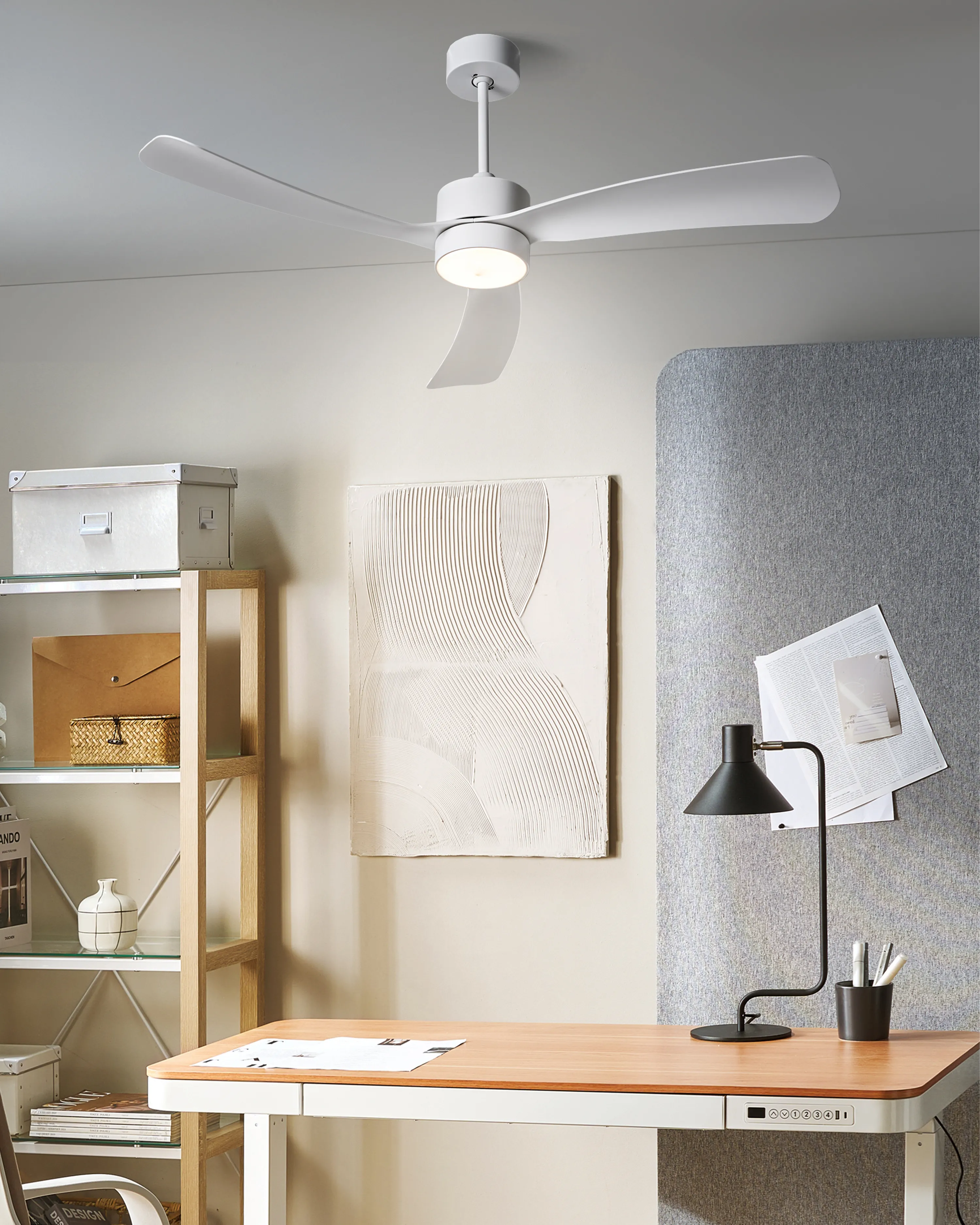 Ceiling Fan with Light PRASLIN with Remote LED White