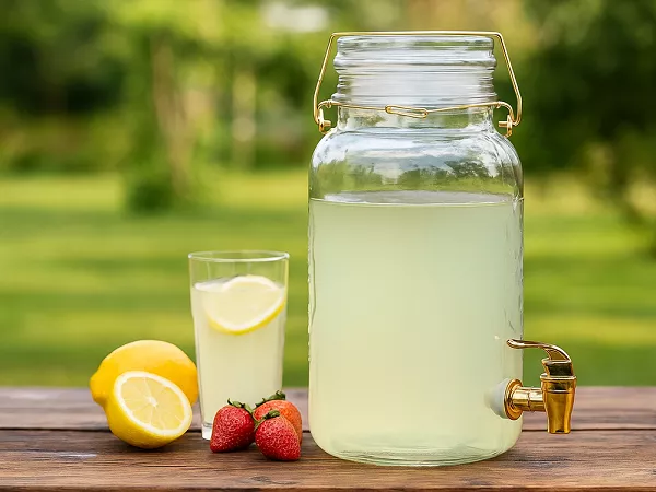 Szklany słoik z kranem 3,5 L Festa Italia -Złoty 6.SŁO.5328