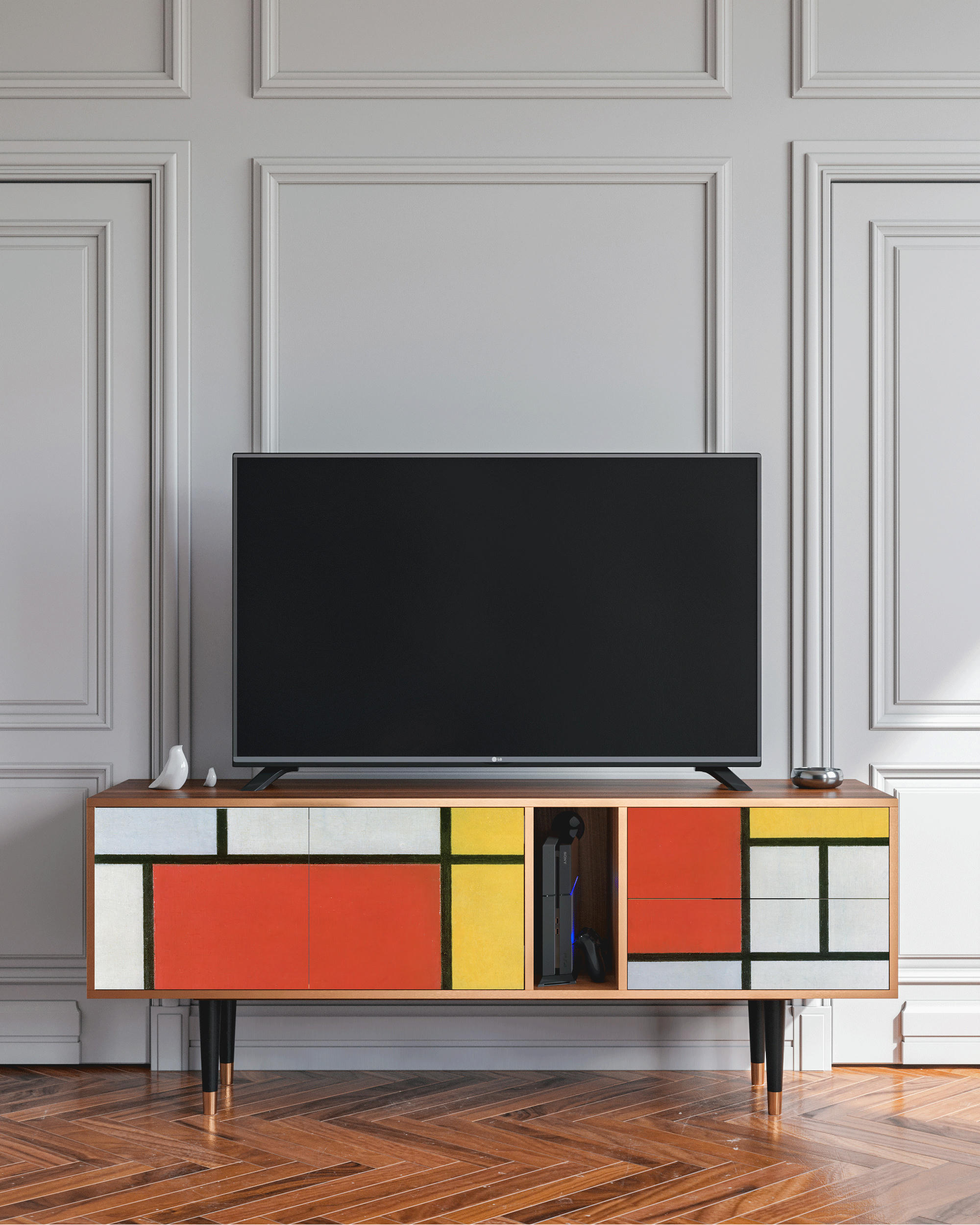 - Meuble TV  multicolore 2 tiroirs et 2 portes L 170 cm