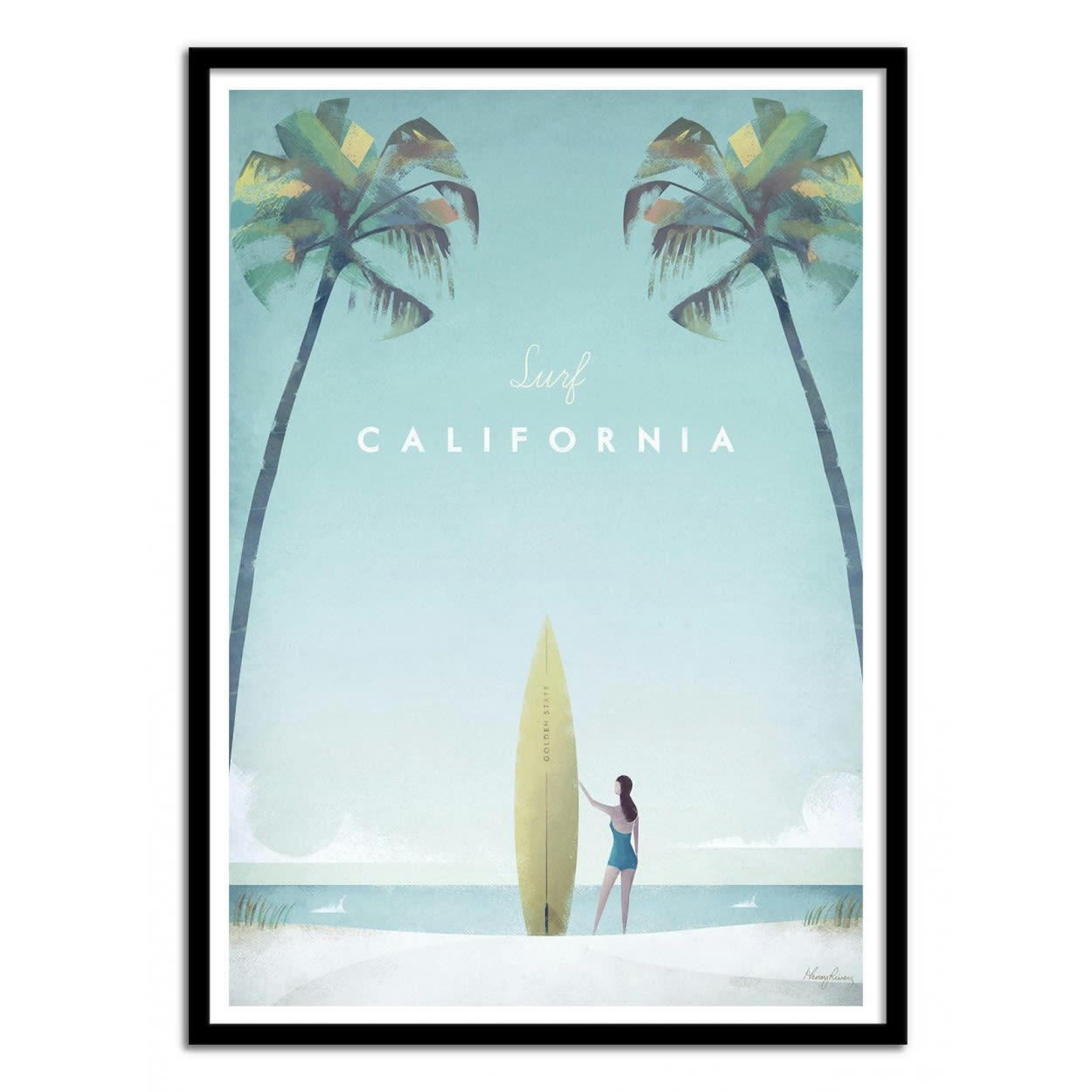 HENRY RIVERS - VISIT CALIFORNIA - Affiche d'art 30 x 40 cm