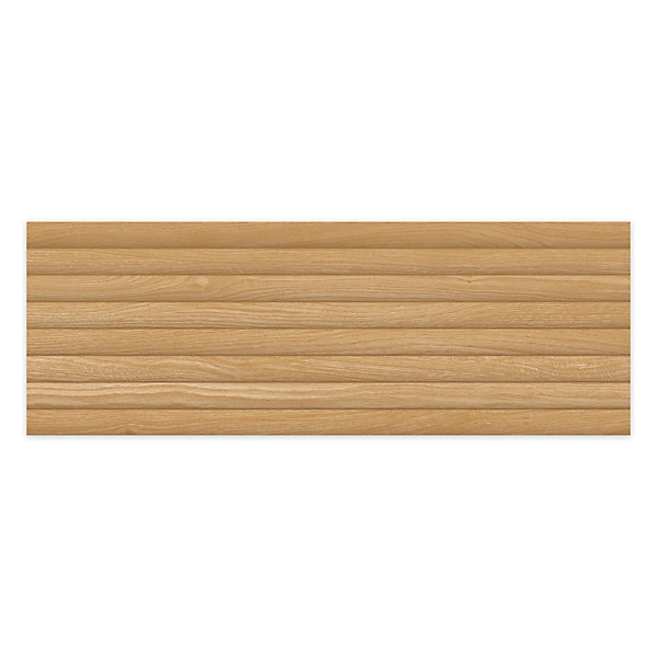 Carrelage effet Bois 3D Chêne Miel Curve 100x33,3x0,98 cm Valoren - Mur intérieur (vendu par carton de 1,67 m²) - RO'MA CARRELAGE