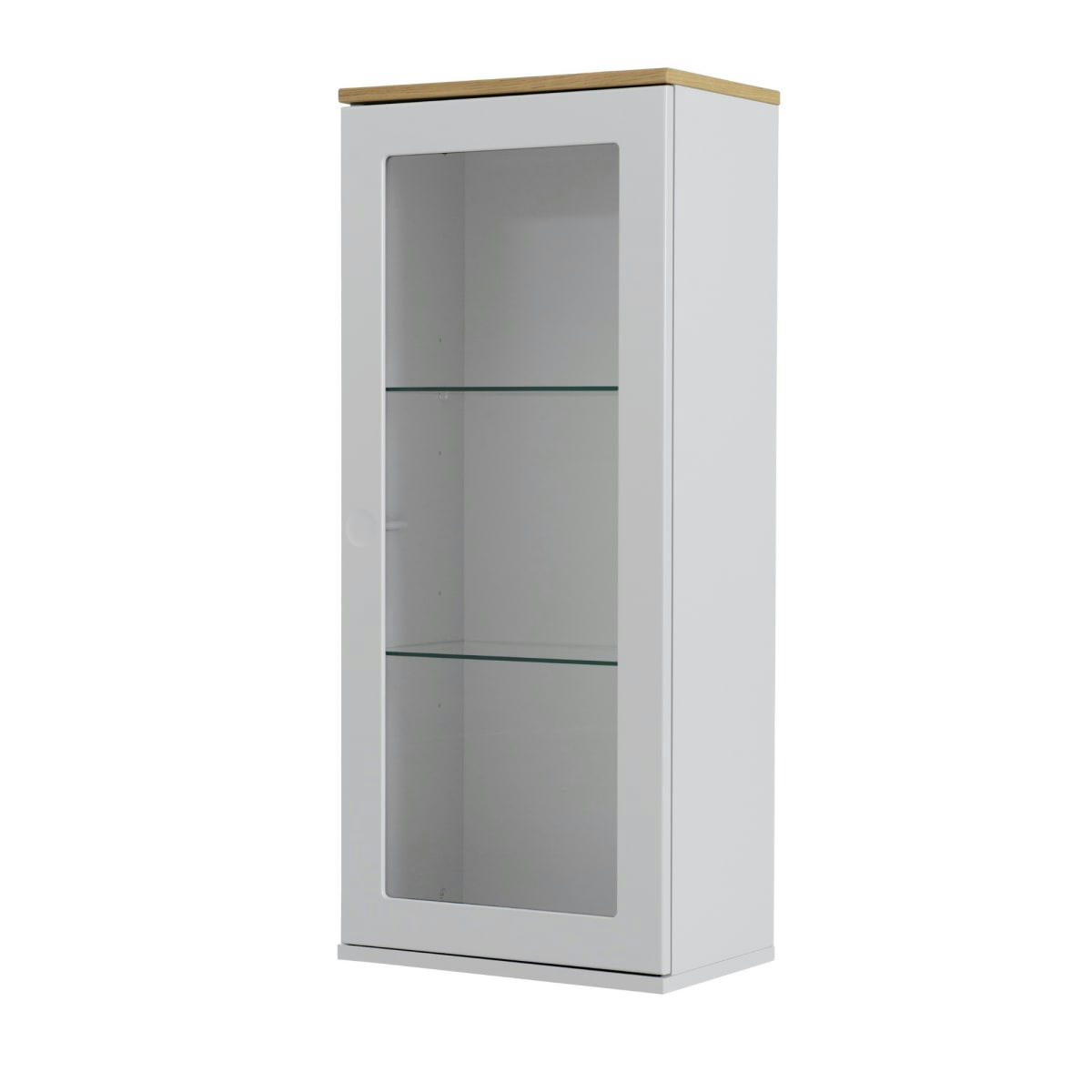 ZINO - Armoire murale vitrée 1 porte en bois blanc