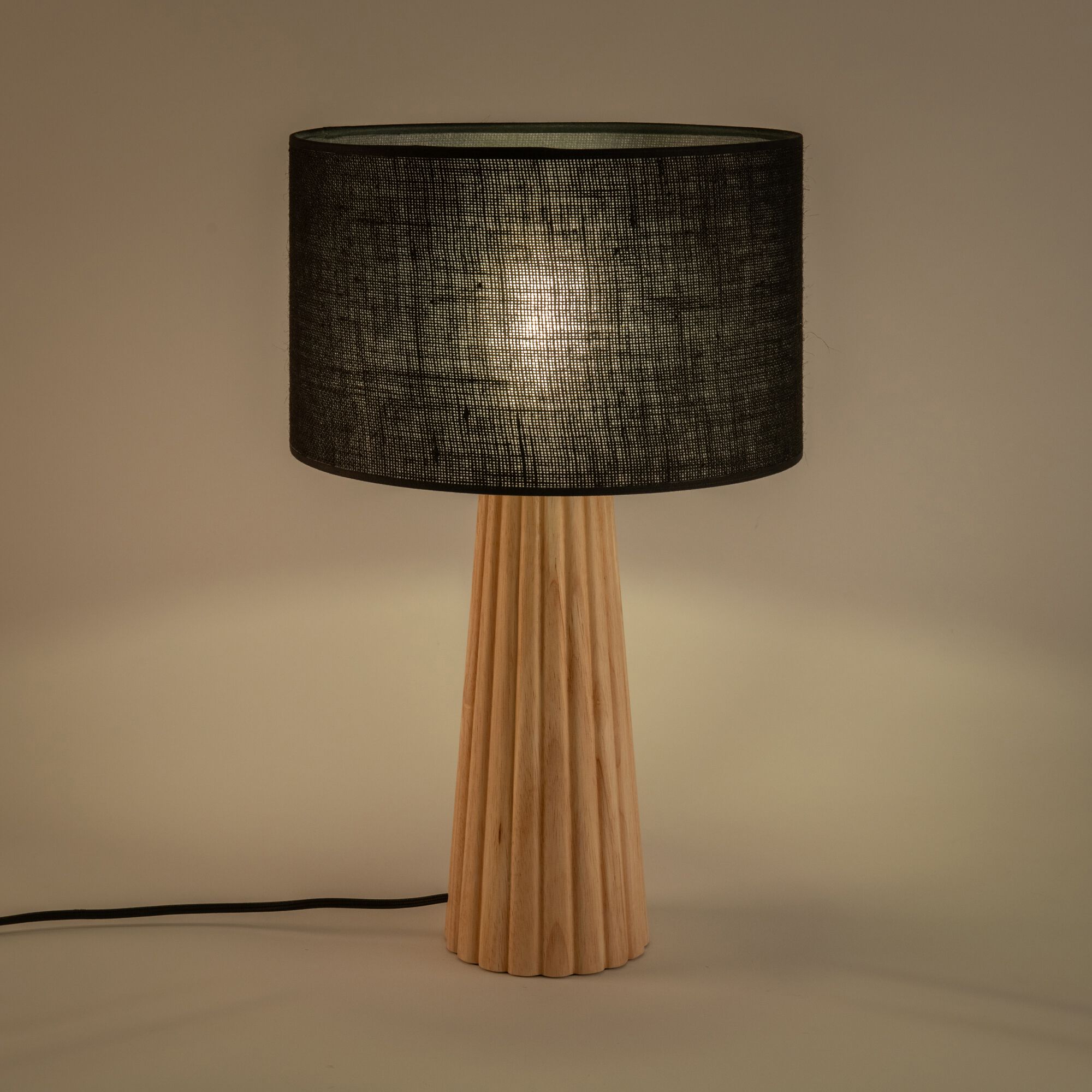 LAGIA - Pied de lampe électrifié en hévéa H38cm - bois clair