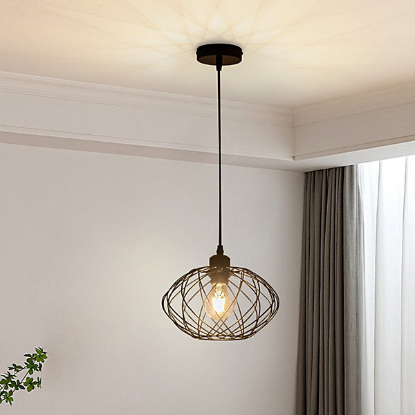 NETTLIFE Lampe à suspension Lampe à suspension noire industrielle - Lampe à suspension Métal Vintage E27 Lampe à suspension Rétro