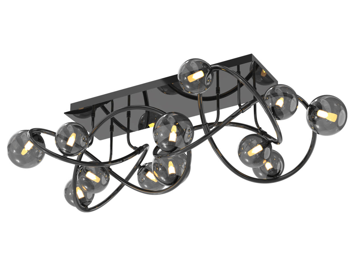 Lampa sufitowa Nancy LED12-punktowa czarna