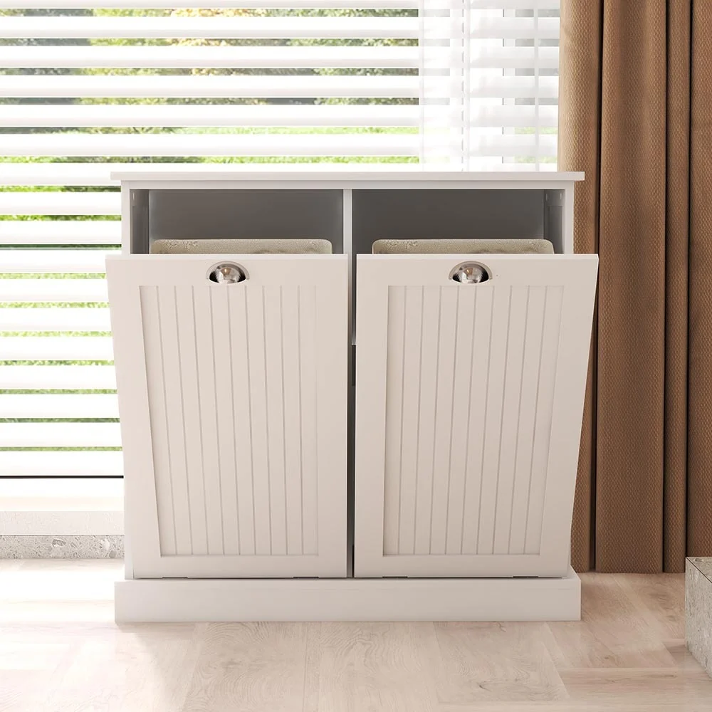 Double Tilt-Out Laundry Cabinet, Kitchen Trash Cabinet
