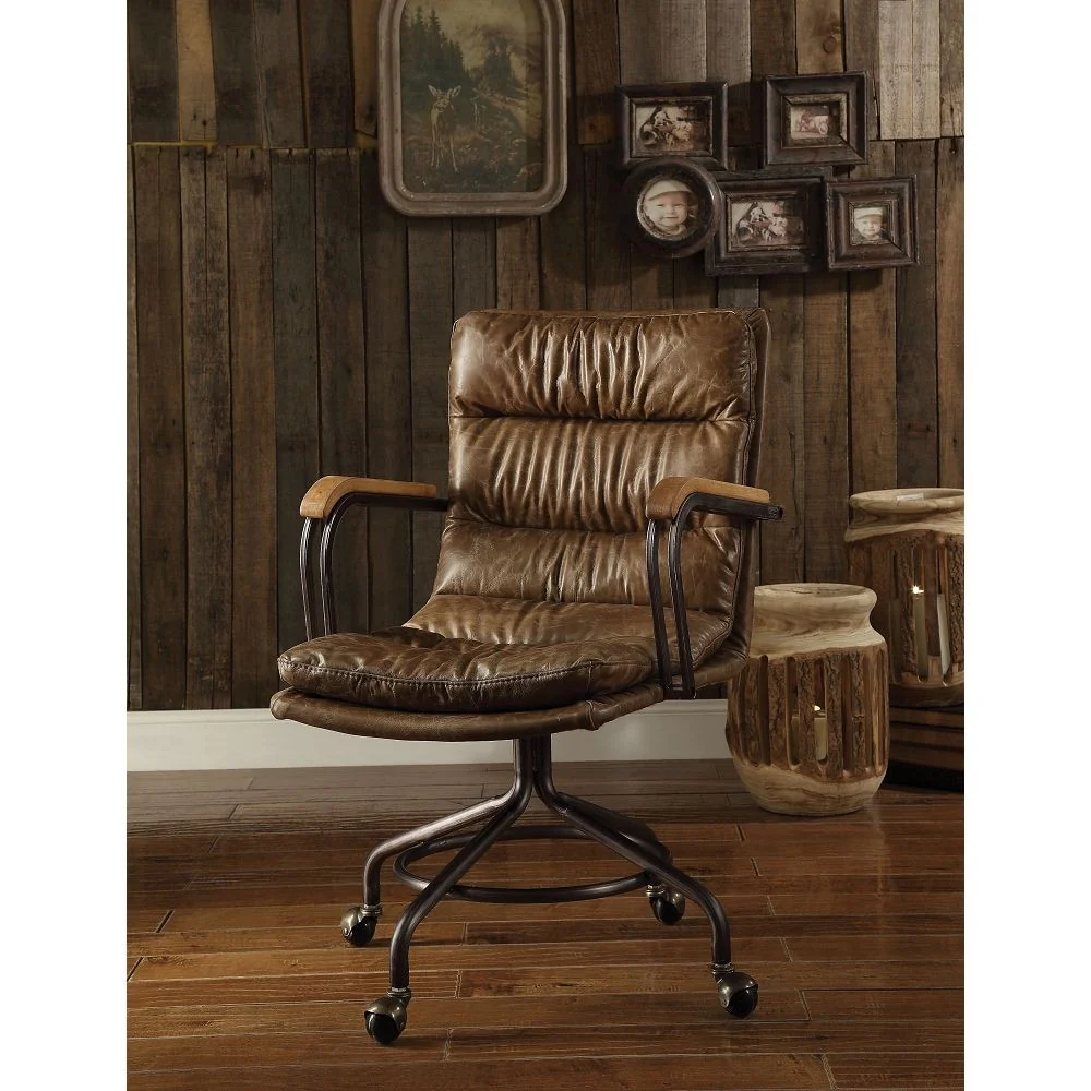 Moda Office Chair in Vintage Whiskey Top Grain Leather