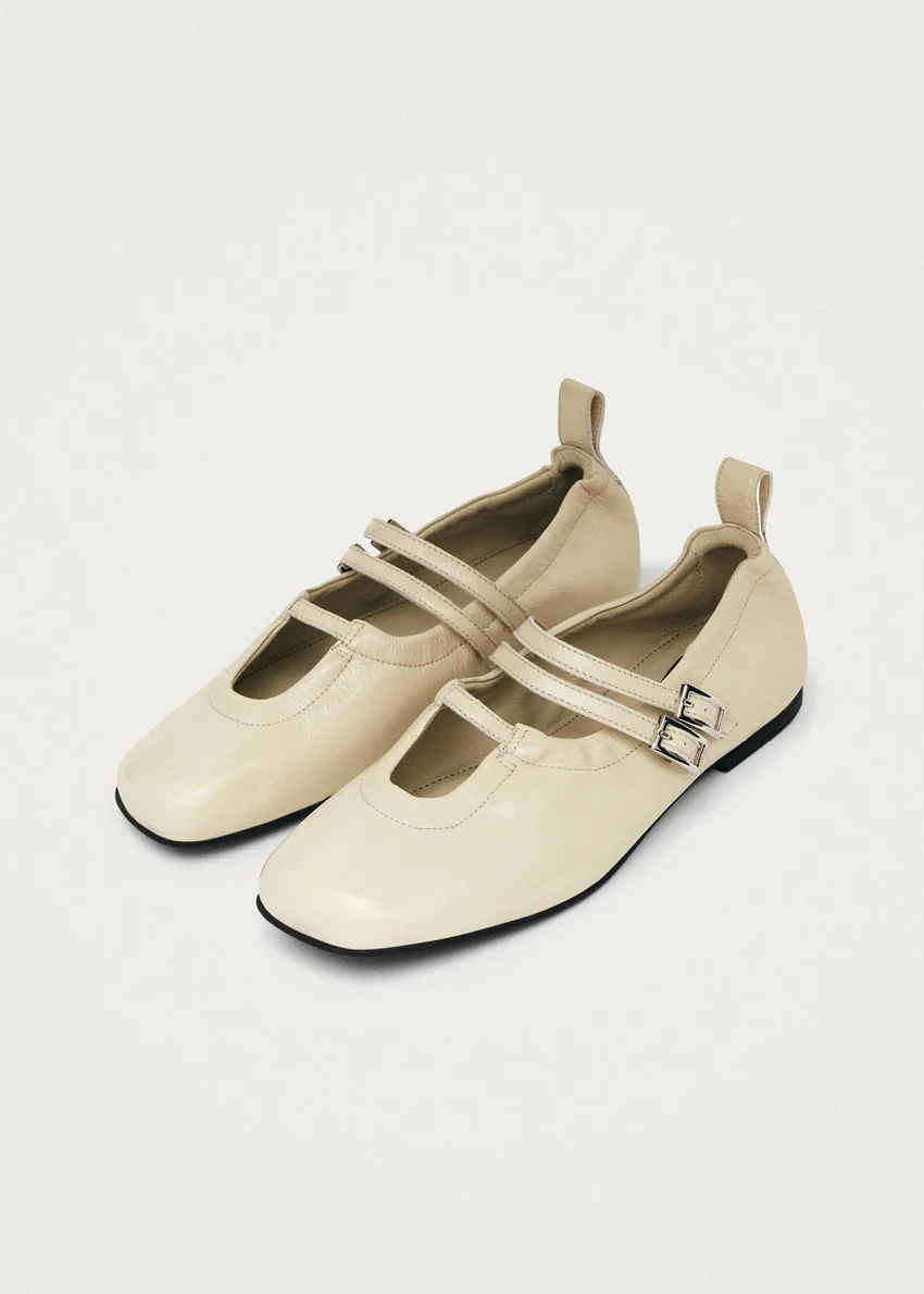 Anne Onix Cream Leather Ballet Flats