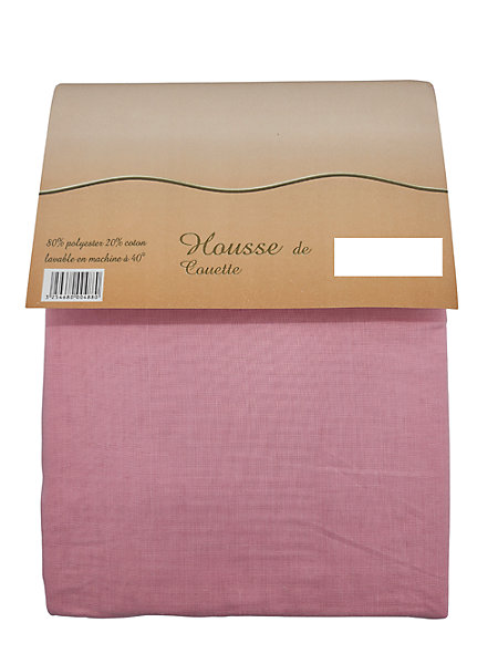 Housse de couette Polycoton Rose - 2 personnes 220 x 240 - Toutes saisons - MORTREUX