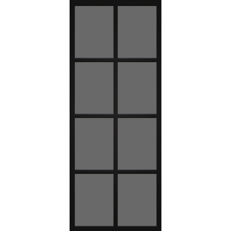 Porte vitrée Steel Look noir mat verre gris fumé 73 x 201,5 cm THYS