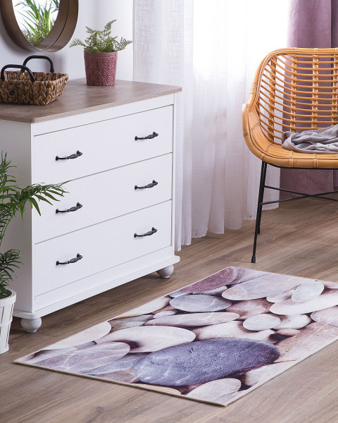 Dywan 80x150 cm nadruk kamienie kolorowy