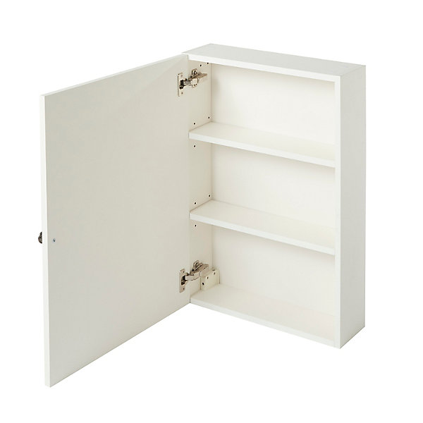 Armoire de toilette blanc mat l.50 x H.70 x P.15 cm, GoodHome Perma