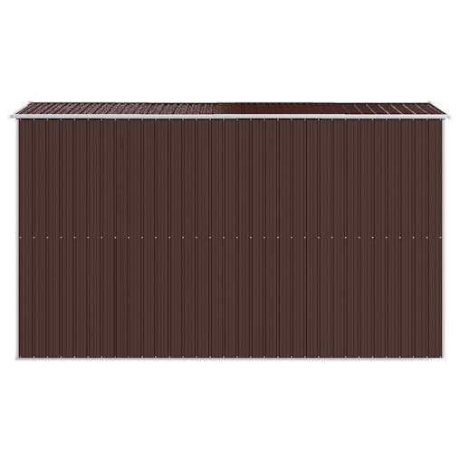 NNEVL Garden Shed Dark Brown 192x357x223 cm Galvanised Steel