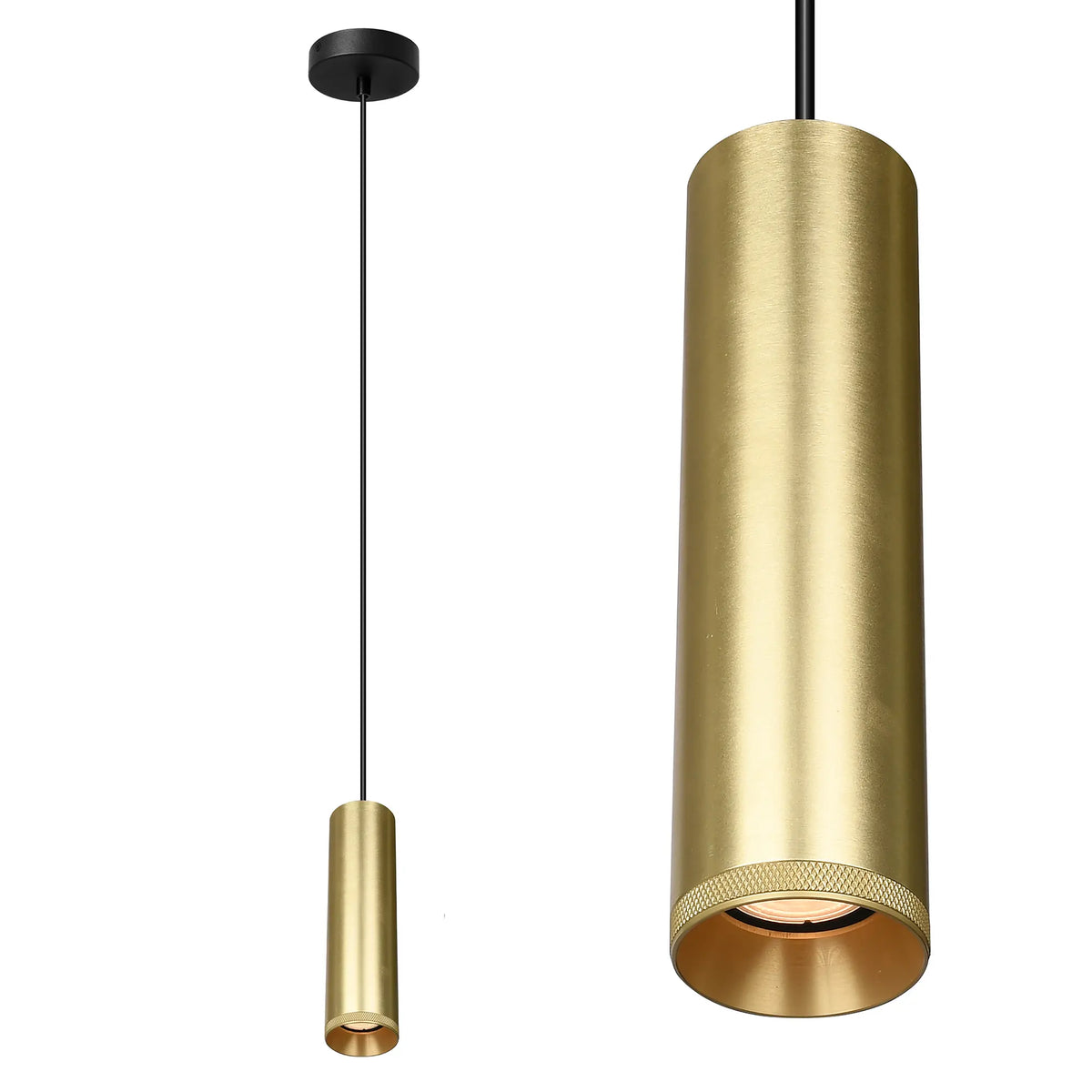 Artdelight hanglamp Milano - 1 lichts - 6.6 x 150  cm - mat goud