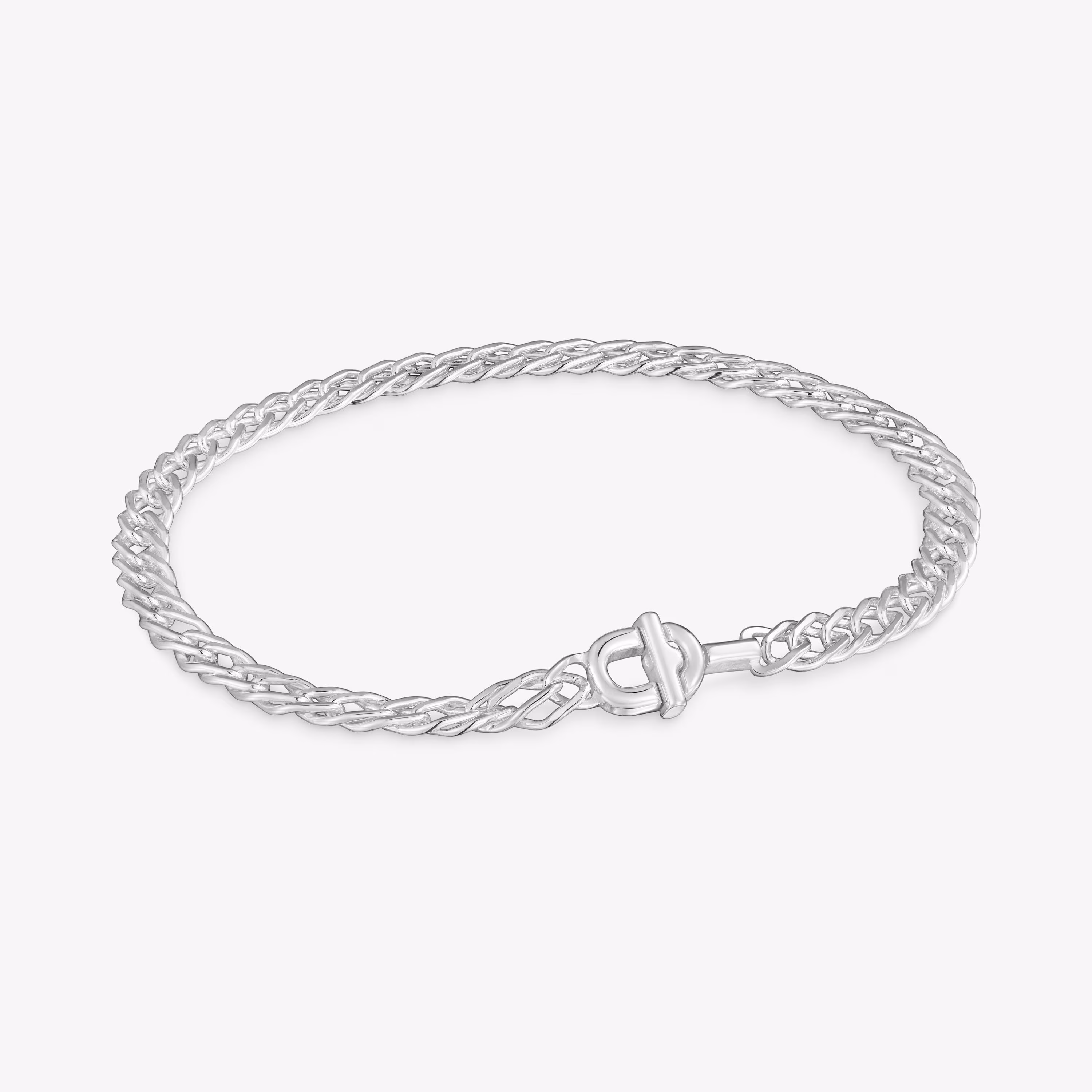 Pulsera doble barbada de plata TOUS MANIFESTO