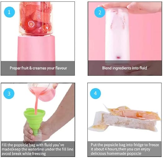 NNEOBA 100Pcs Disposable Ice Pop Mold Bags with Funnel