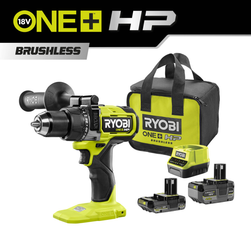 Perceuse visseuse à percussion sur batterie One  HP RPD18X-242S 4 Ah et 2 Ah 18 V RYOBI