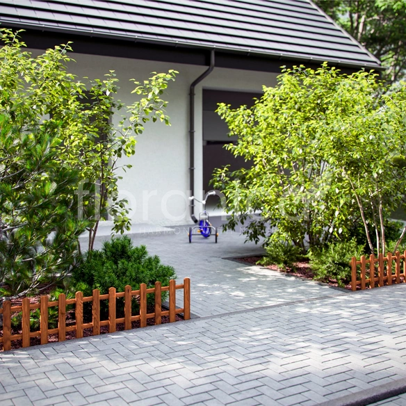 Gartenzaun, Steckzaun zum Abgrenzen 1 STK 104cm Höhe 40cm Braun
