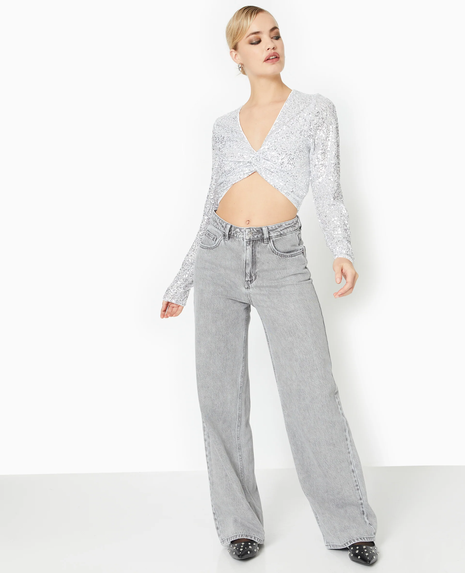 Top court avec sequins