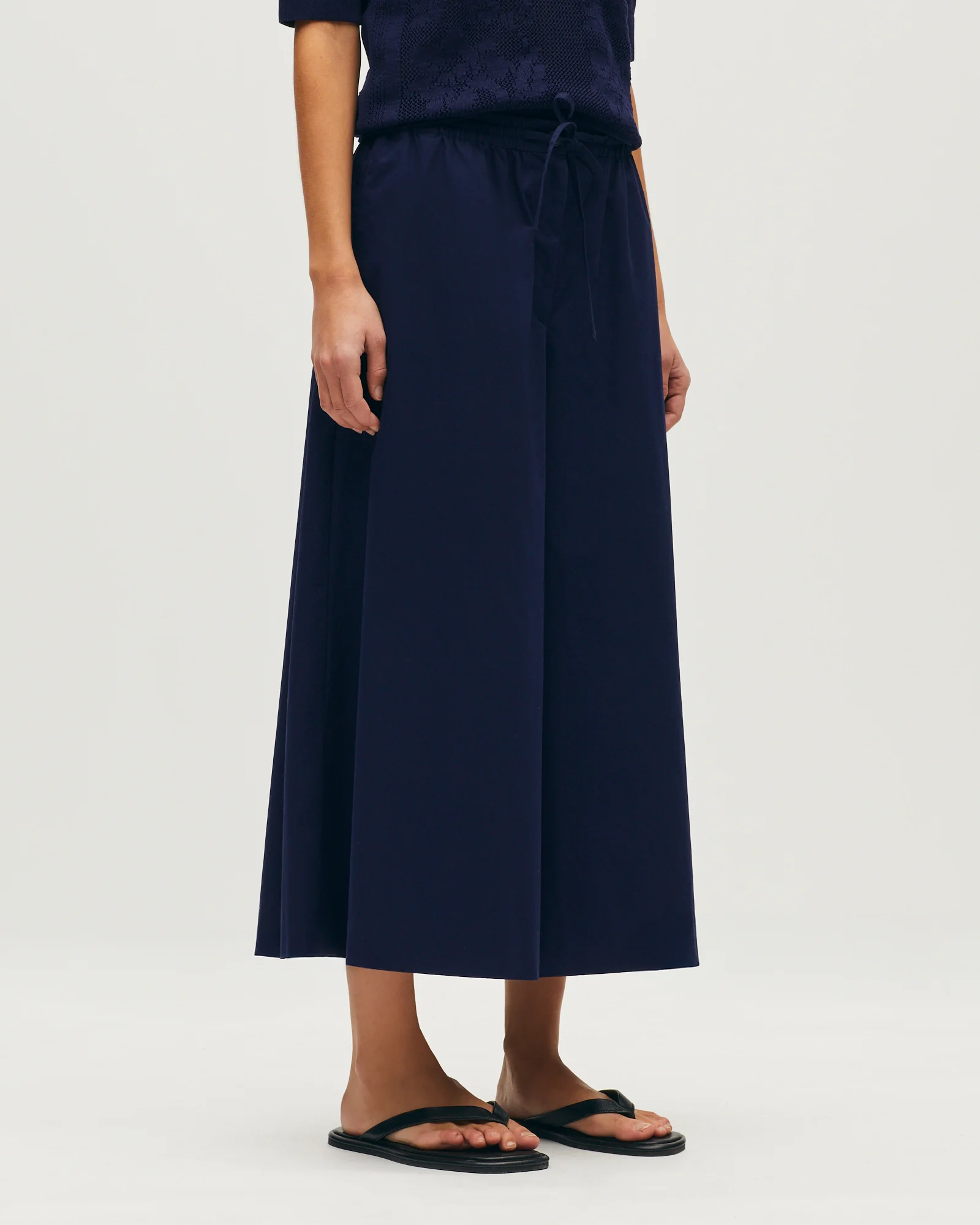 Jupe-culotte en popeline de coton