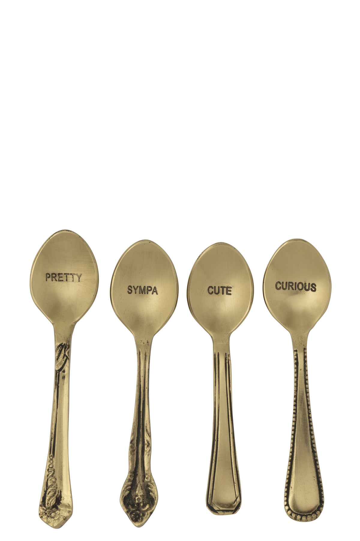 J-Line lepel Messing - brass - goud - doos van 4