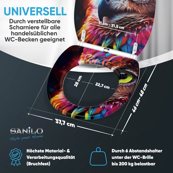 WC-Sitz »Aurora«, mit Schnellverschluss Aurora, Bunt, Oval