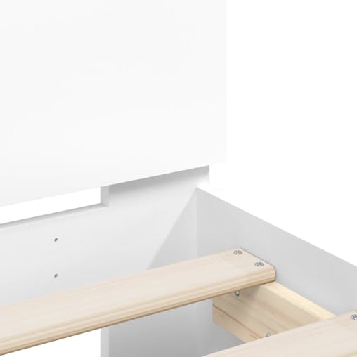 NNEVL Bed Frame with Headboard White 135x190 cm Engineered Wood