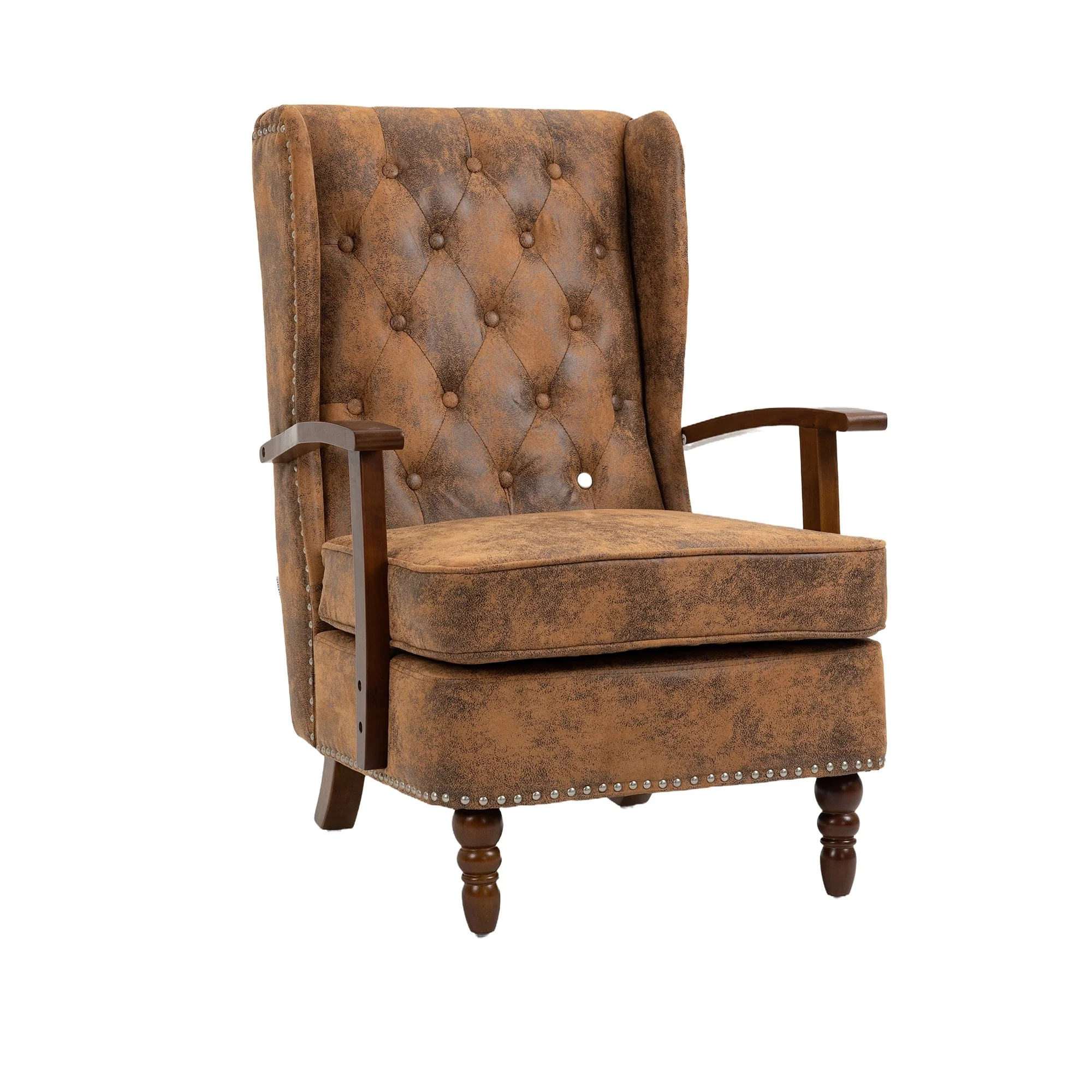 Wood Frame Armchair, Modern Accent Chair Lounge Chair for Living Room