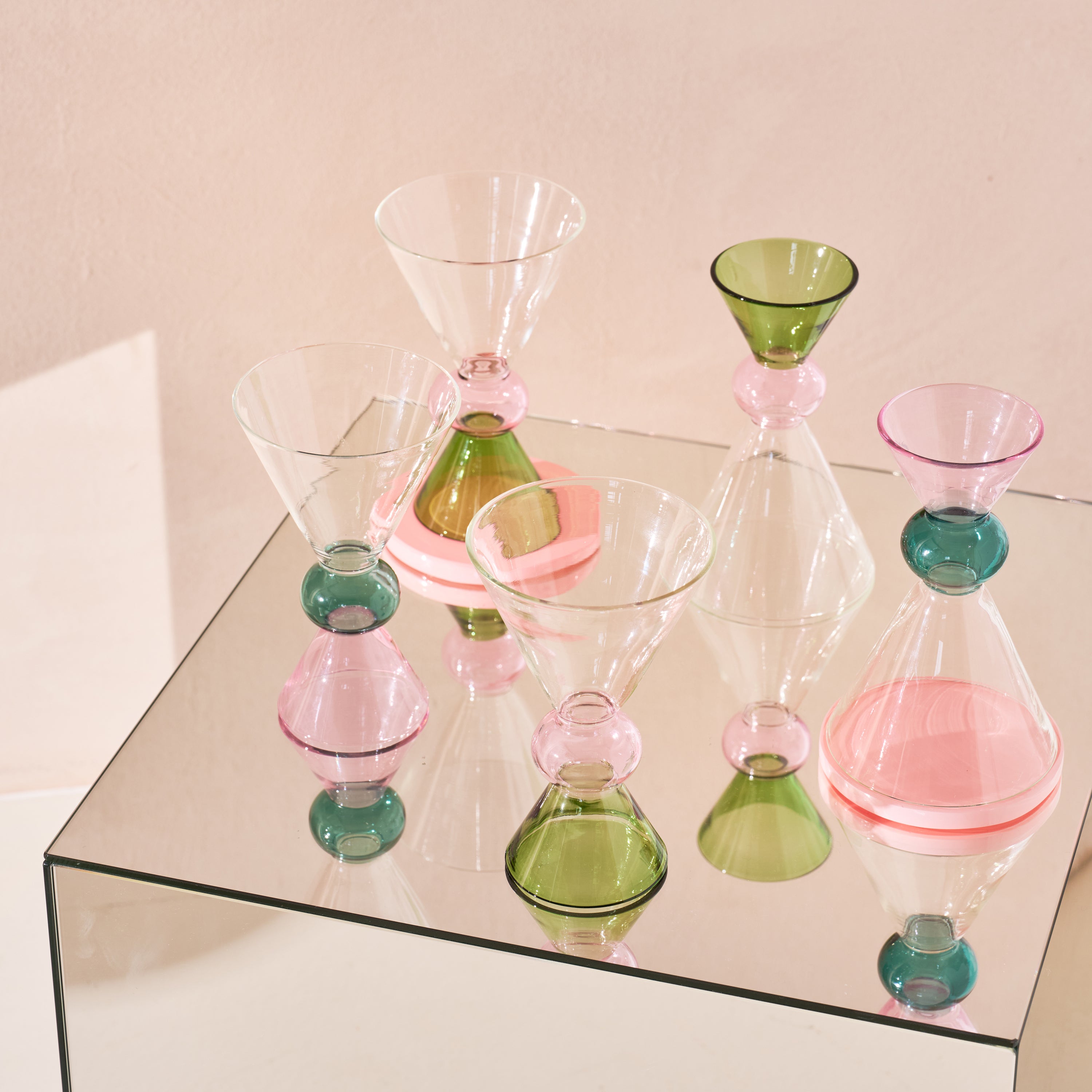 Urban Nature Culture Wijnglas Ayo - Transparant/Pale Green - 2st.