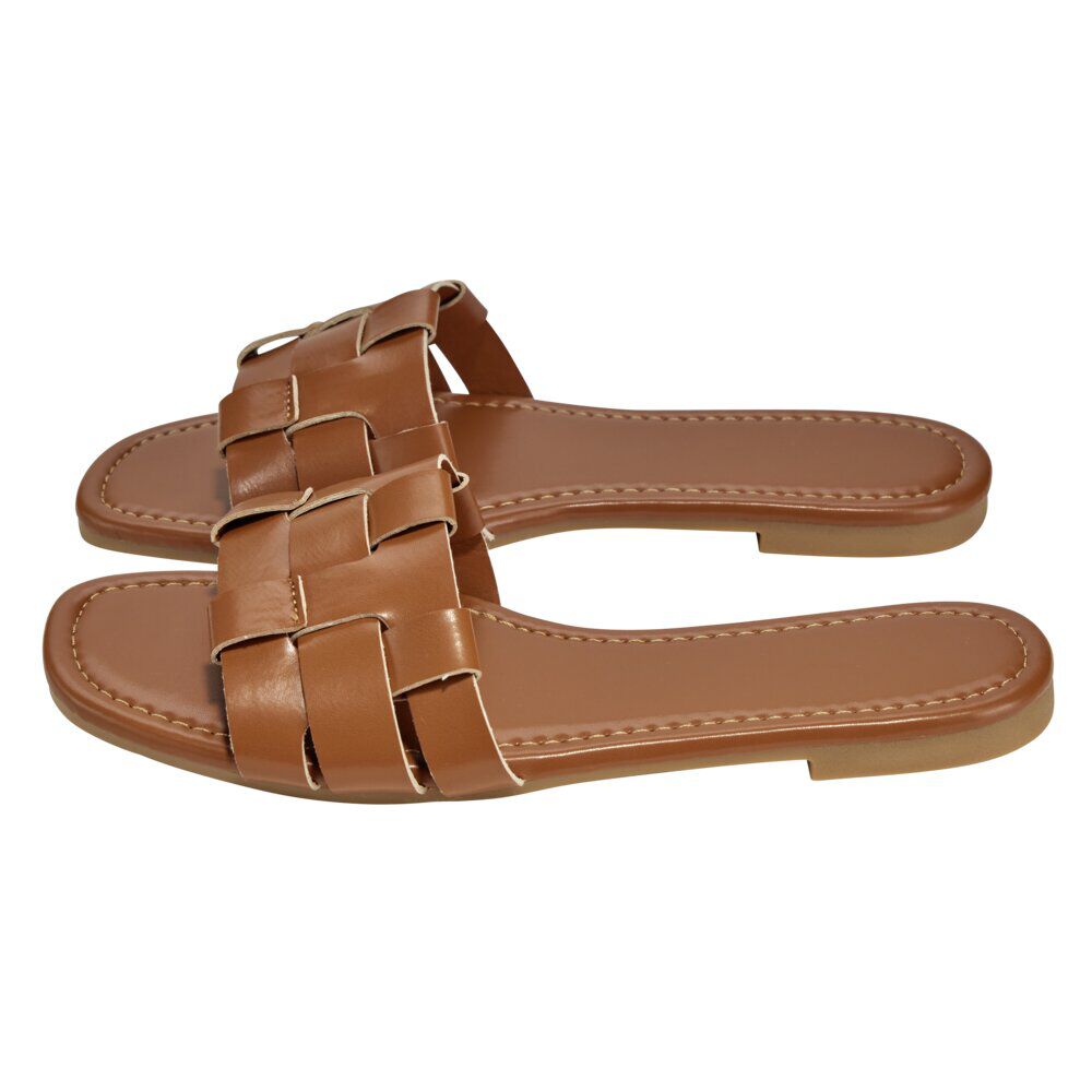 Sandales femme carrées simili marron 37/38