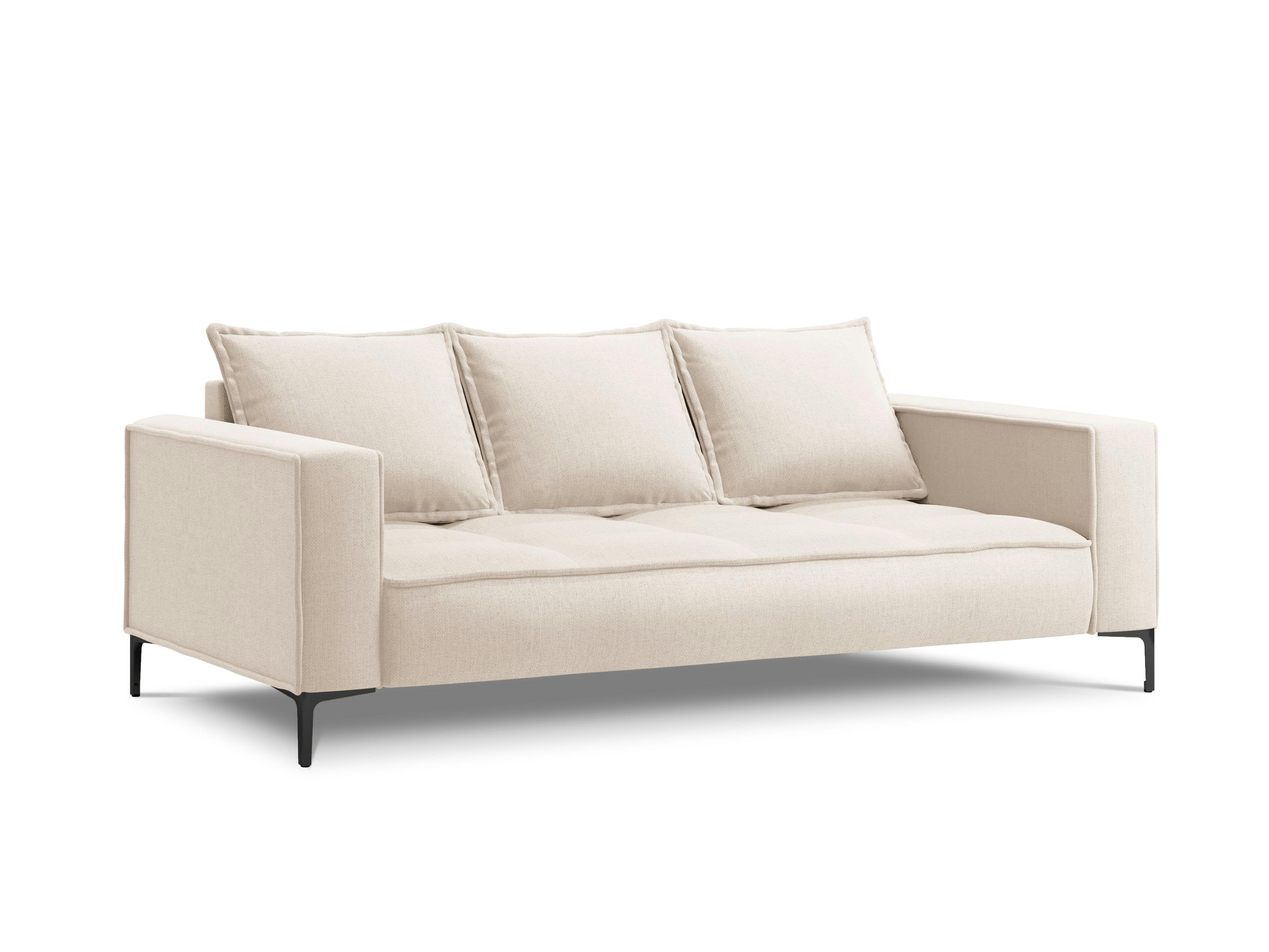 MARRAM - Canapé 3 places en tissu structuré beige clair